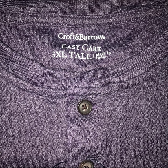 New Mens Crew Neck Pull Over Long Sleeve 3 Button Henley Big And Tall Size 3X - Picture 3 of 5